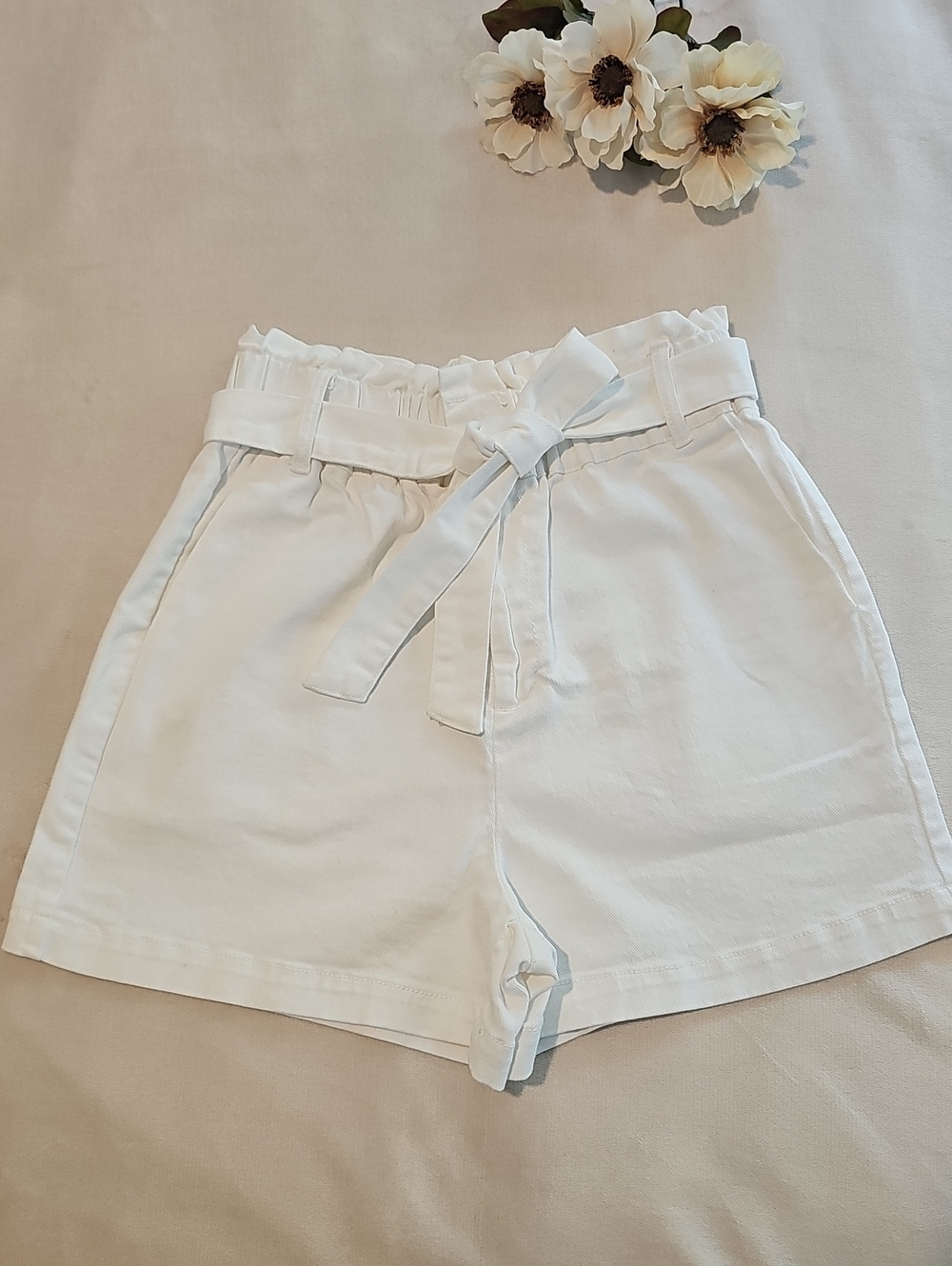 Draper James RSVP White Paperbag Shorts